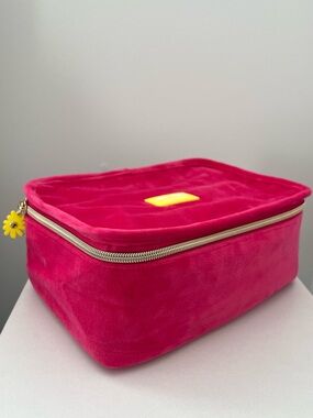 Authentic Marc Jacobs Pink Velvet Makeup Cosmetic Case /Organizer /Packing Cube